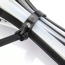 10Set (10pcs/Set)Cable Ties Zip Nylon Plastic Releasable Wraps Ratchet Wire - Black - View 5