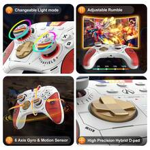 IINE 星空 PC 控制器霍尔效应摇杆 & NFC Amiibo 带 2.4GHz 蓝牙接收器，适用于 PC/笔记本电脑/Switch/Steam/iPad - 紅色 - 查看 11