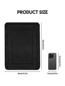 1pc Classic Solid Color Memory Foam Bath Mat, High Absorbency Quick Dry Surface, Sturdy Non-Slip Bottom, Suitable For Bathroom And Kitchen Floors, Practical And Soft, Also Applicable To Bedroom, Dorm, Laundry Room. Lightweight And Flexible Design, Easy To Clean And Maintain. - Black - View 4