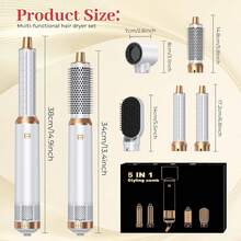 ATOPSKINS 2026 Upgraded 5-In-1 Curling Iron, Multi-Function Curler, Hair Dryer, Comb, Hair Clips, Straightener, 3 Heat Settings, Auto Curling - White - View 10