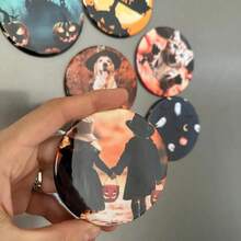 Magneti da frigorifero in metallo con foto - Magneti personalizzati rotondi con temi di Ramadan, Ringraziamento, Pasqua, San Valentino - Regali durevoli in metallo, adatti per decorazione e esposizione domestica, magneti da frigorifero - Multicolore - Visualizzare 2