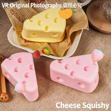 2026年热销慢回弹逼真奶酪挤压玩具，面包挤压减压玩具，柔软Q弹减压小玩意，逼真番茄奶酪挤压玩具，办公休闲减压挤压玩具，超柔软质地，节日、生日、爱好爱好者的完美礼物 - 彩色 - 查看 4