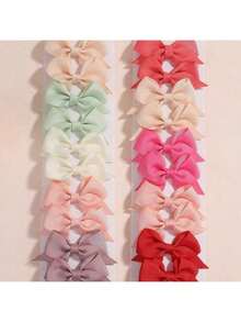 20pcs/Set Colorful Bowknot Hair Clips, Minimalist Yet Playful, Suitable For Ponytail Or Braid Hairstyles, Random Colors, Clip On Easily To Add A Sweet Touch, Fits Various Outfits And Occasions - For Girls And Women, Daily Essential, All Seasons, Claw Clips, Hair Barrettes, Hair Accessories For Women, Head Accessories - Multicolor - View 3