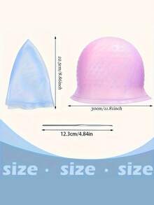 2 peças/Conjunto Touca de Tintura de Cabelo + Agulha de Realce - Ferramentas de Tintura de Cabelo em Casa, Touca de Coloração, Touca de Realce com Agulha de Realce - Multicolorido - Visão 4