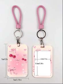 1pc ABS Pink Rope Cherry Bow Pattern Fashion Keychain Pendant, Bag Charm, Student Bus Protector - Multicolor - View 9
