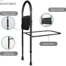 TUSHH Riel de Asistencia para Cama Ajustable: Rieles de Cama para Adultos Mayores de -Soporte 170 kg Barandal para Cama Adulto Movible con 2 Reposabrazos y Bolsillos de Almacenamiento - como se muestra en la figura - Ver 6