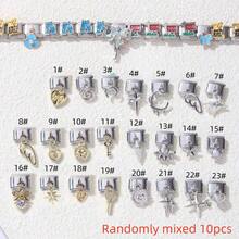 1/5/10pcs Italian Charm Bracelet Set In Y2K Style With Stainless Steel Wings, Heart Lock, Key, And Small Pendant DIY Combination Modules Valentines - Multicolor - View 29