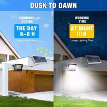 Solar Flood Light Outdoor Remote 6000K Bright White Floodlights Ip65 Waterproof Solar Power Security Light Auto On/Off Dusk To Dawnl For Yard, Gazebo, Shed, Barn. - 黑色 - 查看 6