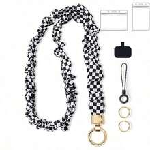 Stretchy Scrunchie Lanyard For ID Badges & Keys, Cute Soft Elastic Hair Tie Neck Lanyard For Women, Retractable Keychain ID Badge Holder With Secure Clasp, Lightweight Comfortable Versatile Lanyard For Nurse Teacher Office Worker Student Volunteer, Perfect For Hospital Clinic School Workplace Daily Use,  Fashionable Neck Accessory For Keys ID Card Badge, Ideal Gift For Colleagues Classmates Friends On Birthday Graduation Work Anniversary - Nhiều màu - Xem 13