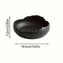 1pc Asymmetrical Ceramic Deep Plate, Salad Bowl, Dessert Plate - Suitable For Salad, Soup, Main Dish, Pasta And Italian Food - Multicolor - View 4