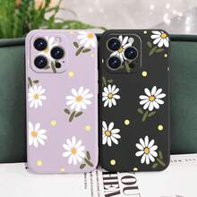 柔软液态硅胶散落雏菊图案手机壳，兼容 17 Air 16 16e 15 Pro Max 14 Plus 13 12 11 8 7 X XS XR；三星Galaxy兼容小米15T 14T 13T 12T 11T Pro Redmi 15C 14C 13C 12C 10C Note 15 14 13 12 11 10 9 8；Poco F7 M7 X7 F6 X6 M6 X5 M5 M5S X4 M4 M3 F3 X3 GT；华为P40 Lite P30 P20 P Smart 2019，防摔软壳 - 紫丁香色 - 查看 5