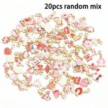20pcs Valentine's Day Theme Keychain Set | Cupid Heart And Bouquet Alloy Pendant, Random Mixed Surprise Combination | Exquisite Gift Set, Suitable For Holiday Gifts And Party Supplies - Multicolor - View 14