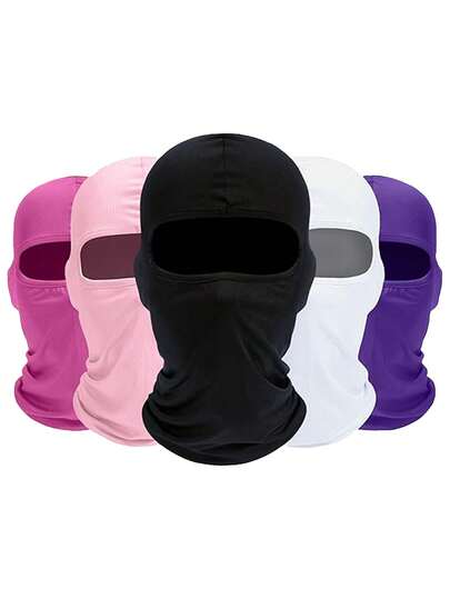 1/2pcs Unisex Solid Color Printed Breathable Cycling Headwear, Sweat-Absorbent Sun Protection Face Mask, Suitable For Cycling, Hiking, Climbing And Other Outdoor Activities