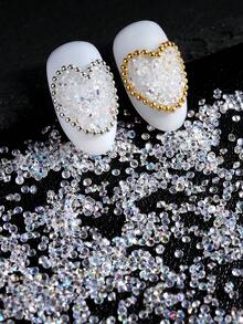 1瓶AB彩钻美甲饰品闪亮迷你水钻3D美甲宝石吊坠设计Y2K魅力时尚美甲装饰美甲沙龙配件DIY美甲用品 - 彩色 - 查看 4