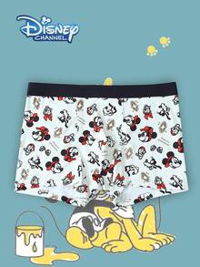 Disney 1件装迪士尼卡通印花男士内裤 - 柔软舒适，字母弹力腰带，休闲男士内裤 - 彩色 - 查看 1