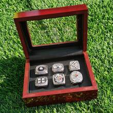 SILVER STYLE GIFT SET PITTSBURGH RUGBY 1974-75 1978-79 2005 2008 6-TIMES WORLD CHAMPIONSHIP RING, 6 RINGS SET WITH 6-HOLE WOODEN DISPLAY BOX PACKAGING, HOLIDAY GIFT FOR BASEBALL FANS - Silver - View 5