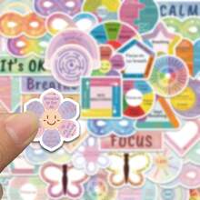 60pcs Calming Sensory Graffiti Stickers, Suitable For Decorating Envelopes, Mobile Phones, Helmets, Gift Boxes, Waterproof Stickers - Multicolor - View 8
