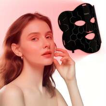 LED Red Light Therapy Mask, Home Facial Beauty Device, Gentle Skin Care, Improves Skin Texture, Smoothes Fine Lines For Home Facial Spa - 黑色 - 查看 6