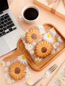 500pcs Small Chrysanthemum Snowflake Pastry Nougat Mung Bean Cake Packaging Bags, Ice Skin Mooncakes, Egg Yolk Pastry Transparent Machine Sealed Bags, Baking Machine Sealed Bags, Milk Jujube Cake And Pastry Bags, Mooncake And Candy Bags, Baking Nougat Self-Sealed Bags, Candy Self-Sealed Bags, Personalized Packaging Bags, Baking Snack Self-Adhesive Bags, Food Packaging, Thanksgiving Gifts, Halloween Gifts, Valentine's Day Gifts, New Year Gifts - Multicolor - View 5