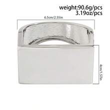 1 chiếc vòng tay lò xo kim loại hình chữ nhật hình học phong cách Bohemian, sang trọng, thích hợp cho nữ, dự tiệc, cặp đôi, đám cưới, ngày lễ, trang sức kim loại đa năng, quà tặng. - vòng đeo tay - Xem 5