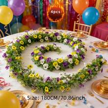 JHSHUDSE 三色三色仿真三色堇花藤 | 装饰氛围营造器。紫色+黄色+白色对比色，宛如从花园里采摘的一束鲜花~ 精致的花瓣质感栩栩如生，搭配嫩绿的叶片，清新怡人，令人心情舒畅。人造材质防晒、防枯萎、无需维护。派对必备/家居装饰专家/用途广泛。（需多件才能达到图片所示效果） - 1件 - 查看 10