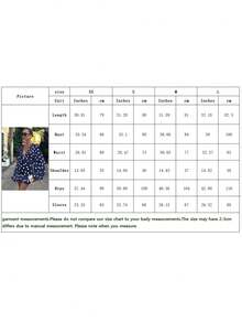 2026 Elegant Polka Dot Mini Wrap Dress For Women, V-Neck, Long Sleeve, Casual Chic, Woven Fabric - Royal Blue - View 5