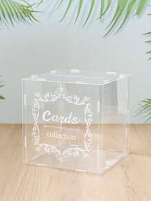 1个透明亚克力婚礼卡片盒，可作签到盒、先生和太太多功能婚礼新娘卡片收纳盒，适用于婚礼招待会、婚礼派对装饰、周年纪念日、节日、新娘送礼会、毕业典礼、婴儿派对装饰、卡片收纳盒，尺寸：30*23*18厘米