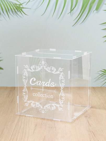 1 st bröllopskortslåda transparent akryl sign-in-låda, herr och fru multifunktionell bröllopsbrudhållarlåda för bröllopsmottagning, bröllopsfestdekoration, årsdagsfest brudduschfesttillbehör, examen, babyshowerdekorationer, kortförvaringslåda, 30*23*18cm