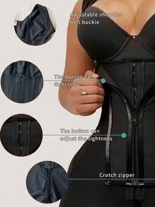Women Colombian Shapewear,Faja Body Shaper Short ,Tummy Control Body Shaper, Zipper Closure, Bust-Open, Butt Lifting Shapewear Bottoms, Enhancer High Compression Full Body Shaper Underwear,Thigh Slimming Bodysuit Lingerie-Suitable For Valentine Outfits For Women,Prom Dress,Date Night,Formal Gowns For Women Evening Elegant - màu đen - Xem 5