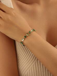 Bracelet à strass - Bijou multicolore brillant pour le port quotidien des femmes - Bracelet multicolore - Voir 3