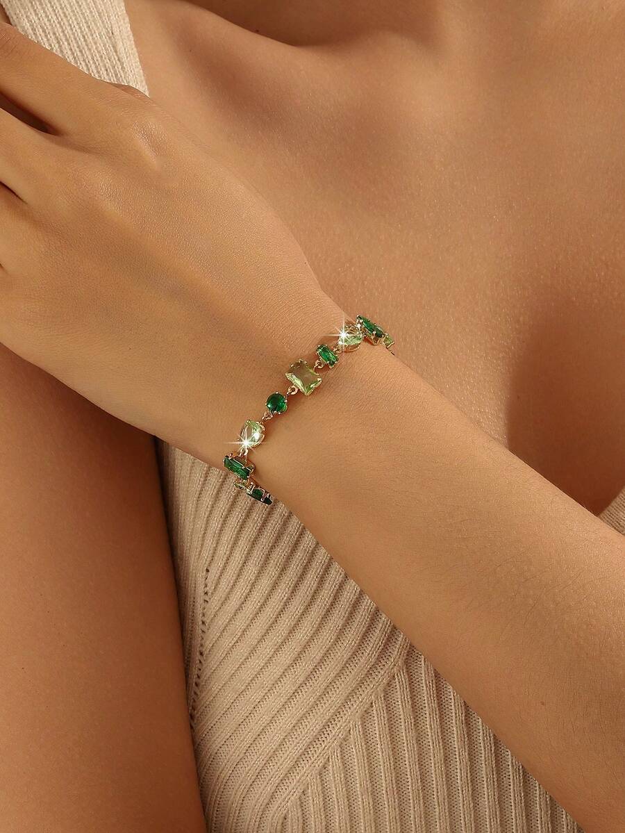 Vòng tay đính đá thời trang - Trang sức nhiều màu sắc lấp lánh dành cho phái nữ đeo hàng ngày. - Vòng tay nhiều màu - Xem 1