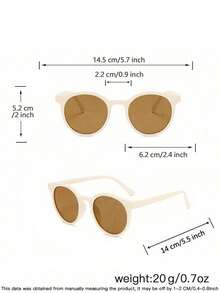 1set 4pcS Boys Girls 6-12Y Polycarbonate Square Round Frame Classic Elegant Simple Cool Retro Fashion Glasses, Outdoor Travel Holiday Party Outfit, With Glasses Box - Multicolor - View 11