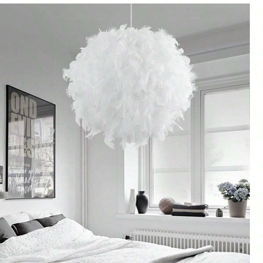 40厘米/30厘米暖色浪漫人造火焰球形灯罩，可伸缩，白色人造火焰球形灯罩带支架（仅灯罩） - 白色 - 查看 1