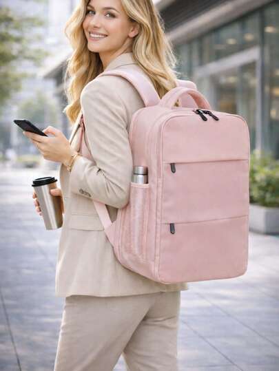 Mochila funcional con hebilla de liberación, mochila para portátil para viajes de negocios, antirrobo, delgada, resistente al agua, para la universidad, escuela, ordenador, para mujeres y hombres, cabe portátiles de 15.6 pulgadas, bolsa de viaje, bolsa de equipaje, bolsa de fin de semana, bolsa grande de gran capacidad, bolsa de vacaciones, artículos esenciales para vacaciones para hombres y mujeres