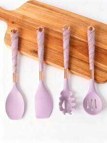 4-Piece Set, 8-Piece Set, Silicone Spatula And Spoon Set, Kitchen Cooking Tools Including Spatula, Strainer, Soup Spoon, Scraper, Surface Scoop, Scraper, Heat-Resistant And Easy To Clean, Frying And Boiling Scoop