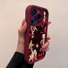 ベティ・ブープのグラマラススタイルの電話ケース。 17、 16 Pro Max、 15 Pro Max、 13、 12に対応。TPU素材で作られており、あらゆる落下保護を提供します。家族、友人、愛する人、ボーイフレンド/ガールフレンド、休日のギフトに最適です。 - バーガンディ - チェックする 3