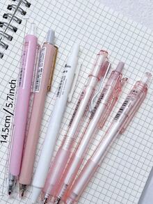3pcs Retractable Ballpoint Pens, 0.5mm Black Ink, Simple Design, High-Quality, Smooth Writing For Students, Exams, Signatures