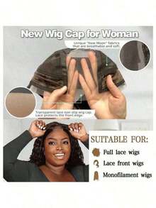 1pc Transparent 4x5 Headband, Used To Fix Position Of Wig, Adopts Comfortable, Non-Adhesive GripFleece Technology, Adjustable Anti-Slip Lace Wig Cap With Ear Cuts, Suitable Women Silicone Wig Cap - 5.5Inch - View 4
