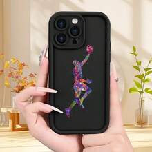 Funda de Teléfono con Impresión de Baloncesto Creativa y Colorida para iPhone 15 14 13 12 11 XS XR X 7 8 Plus Pro Max Mini - Colores mixtos - Ver 1