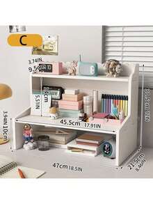 1 Wooden Desktop Organizer, Room Decor Desktop Organizer, Desk Organizer, White Makeup Organizer, Cosmetic Organizer Box, Student Desk Organizer Multifunctional Desktop Storage Box, Suitable For Cosmetics, Office And Dorm Use, Stationery Organizer - 白色/小號 - 查看 9
