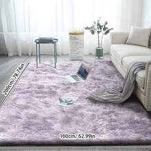 1pc Soft & Fluffy Rectangular Area Rug, Thick Shaggy Carpet For Bedroom, Living Room, Home Decor, Anti-Slip & Anti-Fall - Pinkish-purple - View 27