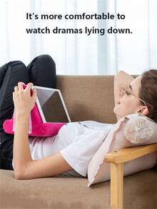 Tablet Reading Pillow, Foldable Multi-Angle Soft Pillow, Tablet Stand, Reading Pillow Suitable For Desk Reading, Tablet Holder, Hands-Free, Neck And Eye Protection, Multi-Angle Adjustable, Soft And Non-Damaging To Device, Anti-Slip And Stable, Essential For Reading In Bed, Comfortable For Long Use, Foldable And Portable, Ergonomic Design, Foldable Storage, Anti-Slip Groove (Stable For Phone/Tablet), Neck Support, Universal For Phone/Tablet, Horizontal Or Vertical Placement, Protects Device Edges - Multicolor - View 12