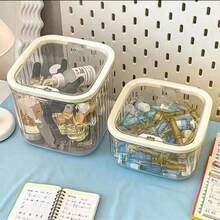 1pc Multi-Function Dust-Proof Tabletop Makeup, Hair Accessory Storage Box, Makeup Case, Desktop Trash Can, Women's Organizer Box, Travel Essential, Dorm Back-To-School, Autumn Decor - Multicolor - View 10