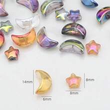 215pcs Multi-Style Glass Beads Set, Including Star, Moon, Round Beads, Initial Letter Zodiac Sign Metal Tags, DIY Jewelry Making Supplies For Necklace, Bracelet, Women's Jewelry, Phone Charm, Keychain, Birthday Gift, Holiday Gift - Star, Moon, Letter, Constellation Color - View 9