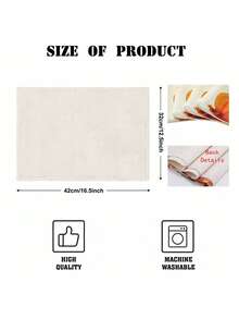 4pcs Watercolor Rabbit, Flower, Egg And Carrot Pattern Spring/Summer Easter Country Style Heat-Resistant Placemats For Patio Round Table, Holiday Party, Kitchen, Dining Table, Tea Party - White - View 2