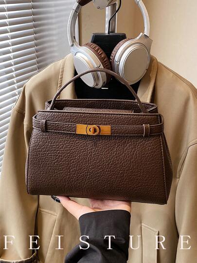 PU Material Solid Color Women's Elegant Handbag, Fashionable Shoulder Crossbody Bag With Magnetic Closure, Suitable For Girls, Ladies, College Students, Young Professionals, And Office Workers, Great For Work, Business, Commute, And School