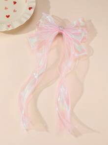 1个女士优雅蝴蝶结发夹，水钻网状装饰，高品质弹簧夹，适合情人节、派对、婚礼等场合 - 彩色 - 查看 10