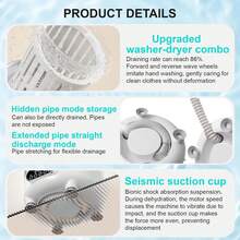 USB Rechargeable Portable Mini Washer & Dryer, Blue Light Design, With Rotating Drying Function, 3 Modes, Suitable For Washing Underwear, Socks, Home, Travel, Camping, Dorm Use - Multicolor - View 8