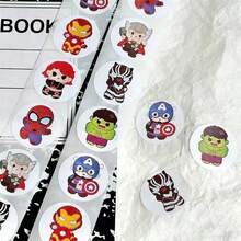 500 miếng dán hình Siêu anh hùng Marvel Người Nhện và Người Sắt, hình tròn, quà tặng dán trang trí túi kẹo DIY, hình dán hoạt hình dễ thương để dán sổ tay, album, tủ lạnh, đồ chơi và quà tặng hình dán hoạt hình vui nhộn - Nhiều màu - Xem 4
