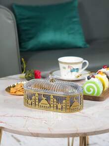 Hộp đựng kẹo và đồ ăn vặt lễ Eid, hộp thiếc đựng kẹo và đồ ăn vặt Eid, hộp kẹo bằng nhựa + kim loại, thích hợp cho tiệc cưới, trang trí nhà cửa. - Nhiều màu - Xem 8